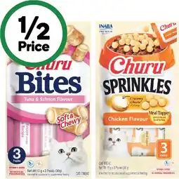 Woolworths Churu Sprinkles or Bites Cat Treats Pk 3 x 10g offer