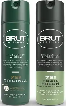 Coles Brut 72hr Antiperspirant Aerosol Deodorant 212mL offer