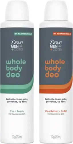Coles Dove Whole Body Deodorant 230mL offer