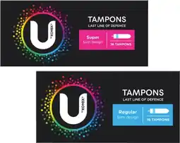 Coles U By Kotex Regular or Super Tampons 16 Pack offer