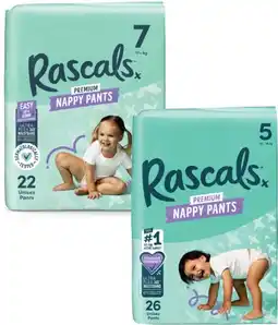 Coles Rascals Premium Nappy Pants 22 Pack-29 Pack offer