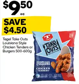 Woolworths Tegel take outs louisiana style chicken tenders or burgers offer