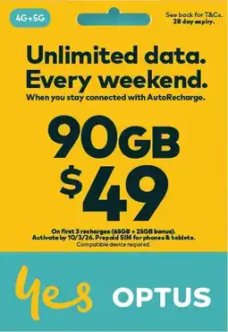 Coles Optus $49 Prepaid SIM Starter Kit offer