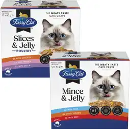 Coles Fussy Cat Cat Food Pouches 12x80g offer
