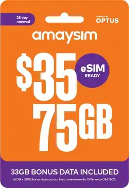 Coles amaysim $35 Starter Pack offer