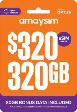 Coles amaysim $320 Starter Pack offer