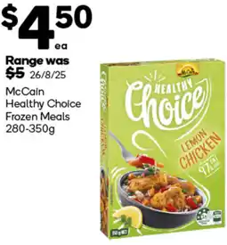 Woolworths Healthy choice frozen meals offer