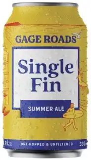 Coles Gage Roads Single Fin Summer Ale Cans 6x330mL offer