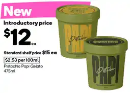 Woolworths Pistachio papi gelato offer