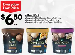 Woolworths Woolworths mud cake ice cream tub 1 litre woolworths pavlova ice cream tub 1 litre woolworths lamington ice cream tub 1 litre offer