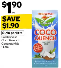 Woolworths Pureharvest coco quench coconut milk offer