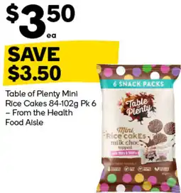 Woolworths Table of plenty mini rice cakes offer