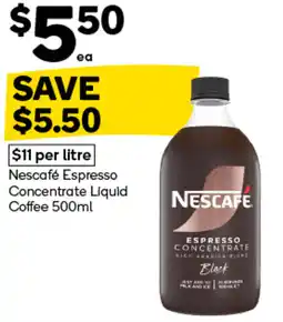 Woolworths Nescafé espresso concentrate liquid coffee offer