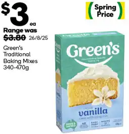 Woolworths Green's traditional baking mixes offer