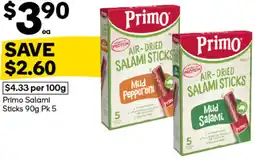 Woolworths Primo salami sticks offer