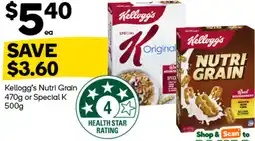 Woolworths Kellogg's nutri grain or special k offer
