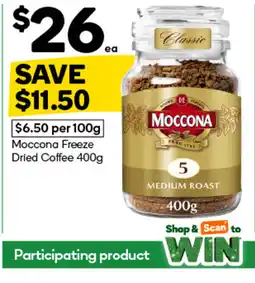 Woolworths Moccona freeze dried coffee offer
