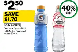 Woolworths Gatorade sports drink or g-active flavoured water offer