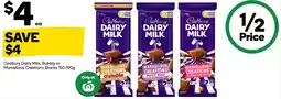 Woolworths Cadbury Dairy Milk, Bubbly or Marvellous Creations Blocks offer