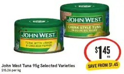 IGA John West Tuna Selected Varieties offer