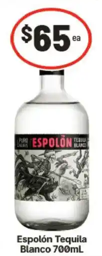 IGA Espolón Tequila Blanco offer