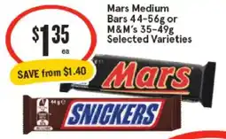 IGA Mars Medium Bars or M&M's Selected Varieties offer