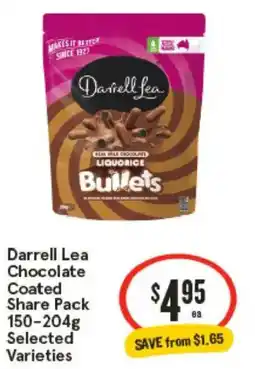 IGA Darrell Lea Chocolate Coated Share Pack Selected Varieties offer