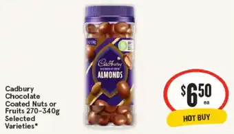 Cadbury Chocolate Coated Nuts or Fruits Selected Varieties