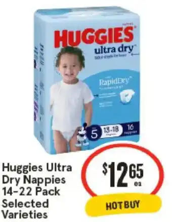 Huggies Ultra Dry Nappies Selected Varieties