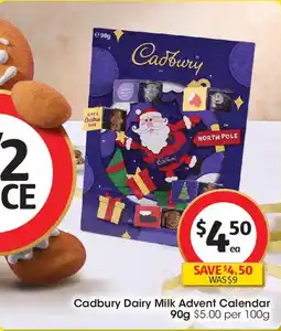 Coles Cadbury Dairy Milk Advent Calendar offer