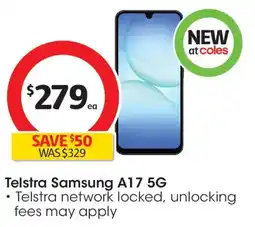 Coles Telstra Samsung A17 5G offer
