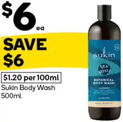 Woolworths Sukin Body Wash offer