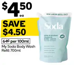 Woolworths My Soda Body Wash Refill offer