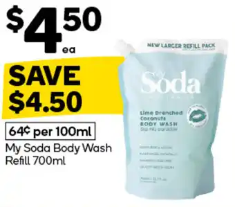 Woolworths My Soda Body Wash Refill offer