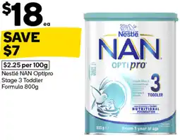 Woolworths Nestlé NAN Optipro Stage 3 Toddler Formula offer