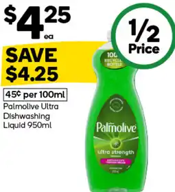 Woolworths Palmolive Ultra Dishwashing Liquid offer