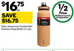 Woolworths Décor Adventurer Double Wall Stainless Steel Bottle offer