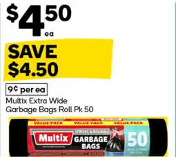 Woolworths Multix Extra Wide Garbage Bags Roll offer