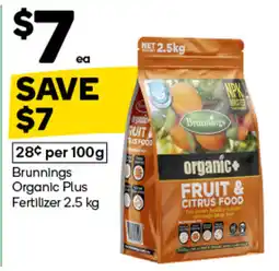 Woolworths Brunnings Organic Plus Fertilizer offer