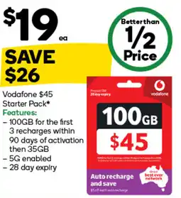 Woolworths Vodafone Starter Pack offer