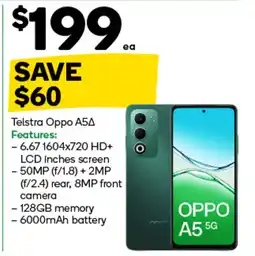 Woolworths Telstra Oppo A5A offer