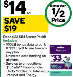 Woolworths Dodo SIM Starter Pack offer