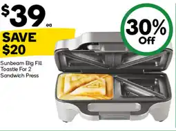 Woolworths Sunbeam Big Fill Toastie offer