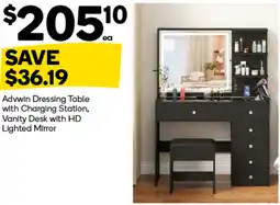 Woolworths Advwin Dressing Table with Charging Station, Vanity Desk with HD Lighted Mirror offer