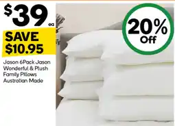 Woolworths Jason Wonderful & Plush Family Pillows Australian Made offer