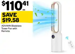 Woolworths ADVWIN Bladeless Tower Fan with Remote offer