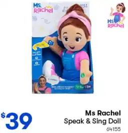 Woolworths Ms Rachel Speak & Sing Doll offer