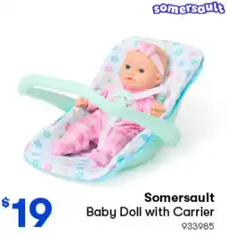Woolworths Somersault Baby Doll with Carrier offer