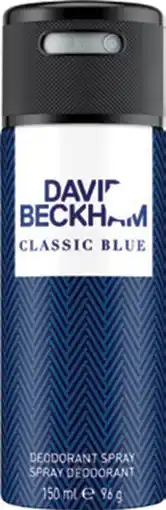 Discount Drug Stores David Beckham Classic Blue Deodorant Spray 150ml offer