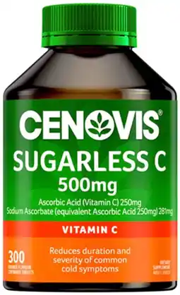 Discount Drug Stores Cenovis Sugarless Vitamin C 500mg 300 Chewable Tablets offer